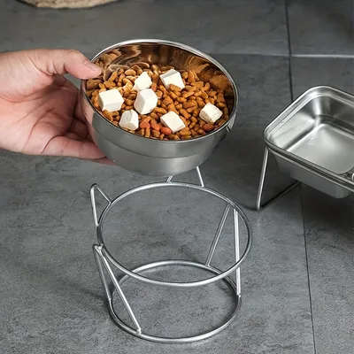 KPYTE Gamelle pour chat en acier inoxydable