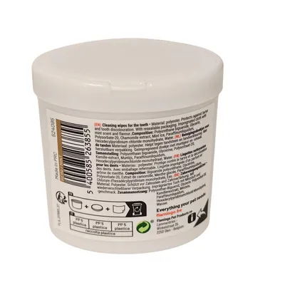 Flamingo - Lingettes nettoyage dents Reini 50 doigts à la menthe pour chat