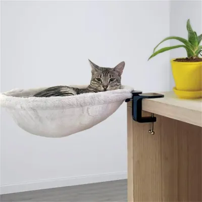 IntiMeg Lit de bureau pour chat en hamac réglable