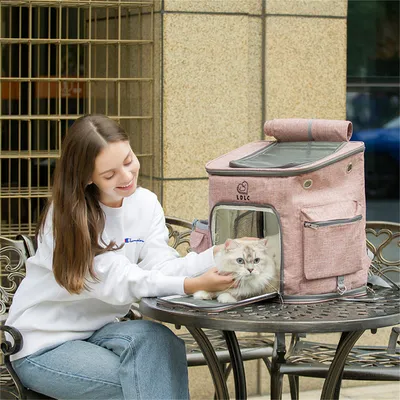 IntiMeg Sac de transport pour chat rose clair