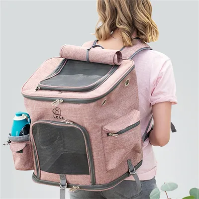 IntiMeg Sac de transport pour chat rose clair