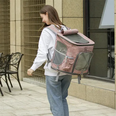 IntiMeg Sac de transport pour chat rose clair