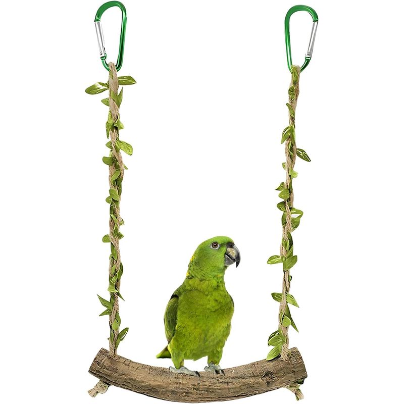 KPYTE Balançoire en bois pour perroquet