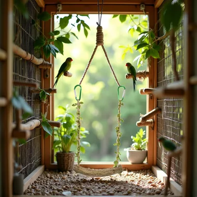 KPYTE Balançoire en bois pour perroquet