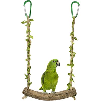 KPYTE Balançoire en bois pour perroquet