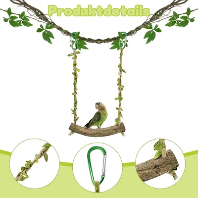 KPYTE Balançoire en bois pour perroquet