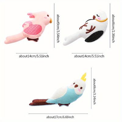 Oiseau en peluche pour chat avec herbe à chat