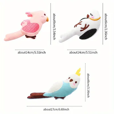 Oiseau en peluche pour chat avec herbe à chat