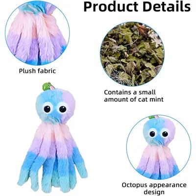 Peluche interactive pour chat, Pieuvre élastique