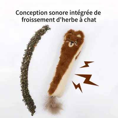 FurryFusion Lot de 4 Jouets en peluche pour chats,longs jouets en peluche