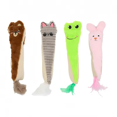 FurryFusion Lot de 4 Jouets en peluche pour chats,longs jouets en peluche