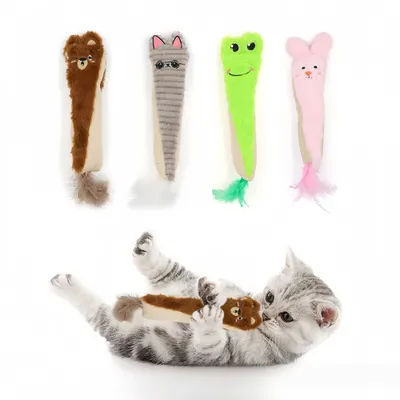 FurryFusion Lot de 4 Jouets en peluche pour chats,longs jouets en peluche FurryFusion Lot de 4 Jouets en peluche pour chats,longs jouets en peluche