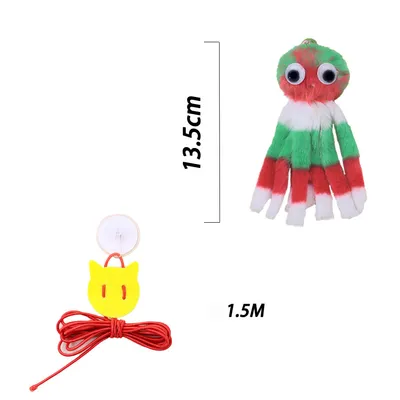 Jouet pour chat suspendu en forme de pieuvre élastique et couinante