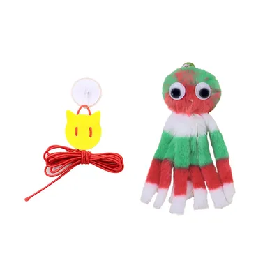 Jouet pour chat suspendu en forme de pieuvre élastique et couinante Jouet pour chat suspendu en forme de pieuvre élastique et couinante