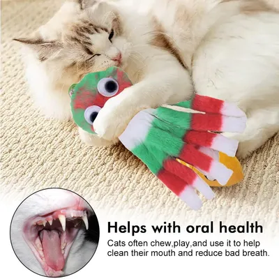 Jouet pour chat suspendu en forme de pieuvre élastique et couinante