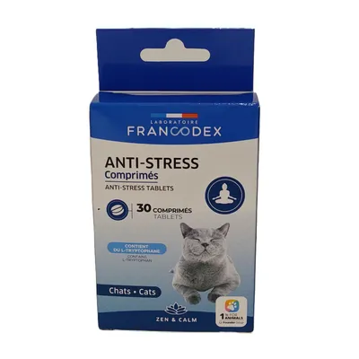 Comprimés anti-stress pour chat au L-tryptophane, boîte de 30 comprimés - F Comprimés anti-stress pour chat au L-tryptophane, boîte de 30 comprimés - F