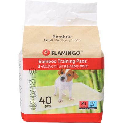 Flamingo - 40 Tapis apprentissage 45 x 35 cm Bambou Padu Beige pour chiots