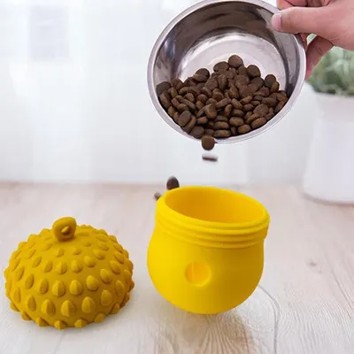 ZENITHMIND Distributeur de friandises pour chien jaune