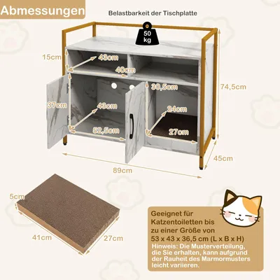 Giantex Katzenklo-Schrank, 2 Türen, 2 offene Fächer, Große Ablagefläche Giantex Katzenklo-Schrank, 2 Türen, 2 offene Fächer, Große Ablagefläche