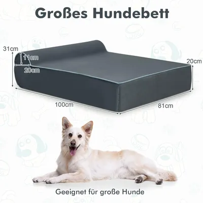 Giantex Orthopädisches Hundebett Aus Graphene-Memory-Schaum, Mit Kopfstütze Giantex Orthopädisches Hundebett Aus Graphene-Memory-Schaum, Mit Kopfstütze