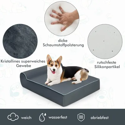 Giantex Orthopädisches Hundebett Aus Graphene-Memory-Schaum, Mit Kopfstütze Giantex Orthopädisches Hundebett Aus Graphene-Memory-Schaum, Mit Kopfstütze
