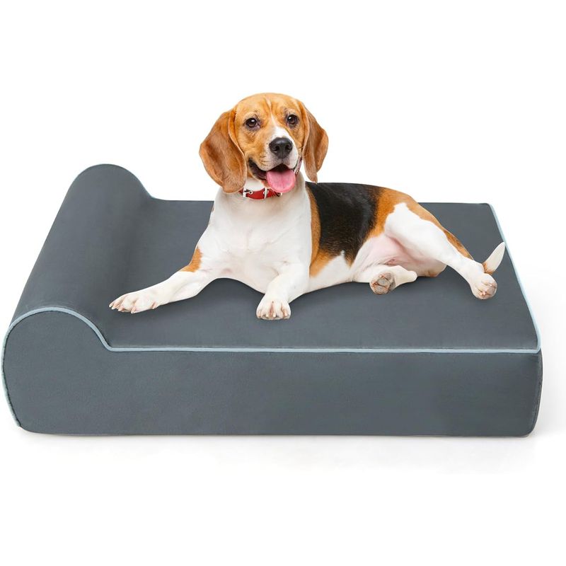 Giantex Orthopädisches Hundebett Aus Graphene-Memory-Schaum, Mit Kopfstütze