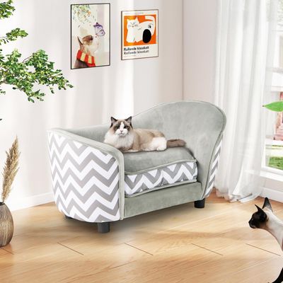 Giantex Sofa Für Kleintiere Mit Rückenlehne Und Geschwungenen Armlehnen