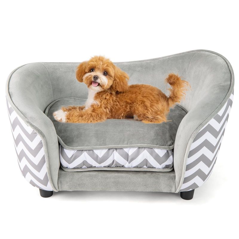 Giantex Sofa Für Kleintiere Mit Rückenlehne Und Geschwungenen Armlehnen