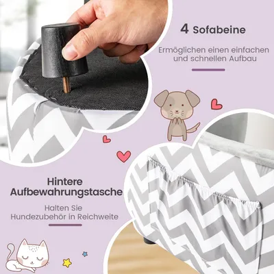 Giantex Sofa Für Kleintiere Mit Rückenlehne Und Geschwungenen Armlehnen Giantex Sofa Für Kleintiere Mit Rückenlehne Und Geschwungenen Armlehnen