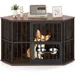 Giantex Cage pour Chien Intérieur,Porte en Métal,Plateau en Bois,2 Bol