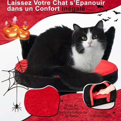 Giantex Arbre à Chat Gothique 133 CM,Perchoir,Poteaux à Gratter en Sisal