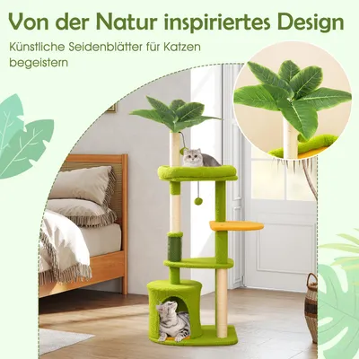 GIANTEX Katzenturm Klein, Kratzbaum Mit Katzenhöhle Und Sisalpfosten Indoor GIANTEX Katzenturm Klein, Kratzbaum Mit Katzenhöhle Und Sisalpfosten Indoor