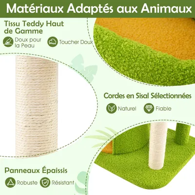 Giantex Arbre à Chat 122CM à 5 Niveaux Forme Feuille,Niche,Perchoir