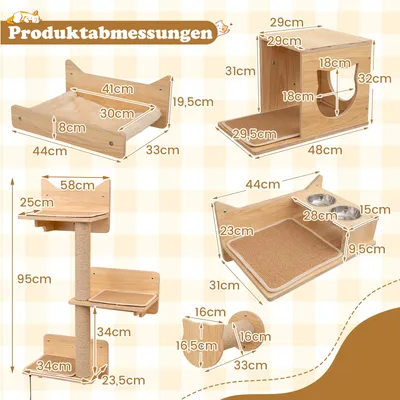 Giantex Wand-Kratzbaum, Bequeme Hängematte, Kratzflächen Und Plattformen Giantex Wand-Kratzbaum, Bequeme Hängematte, Kratzflächen Und Plattformen
