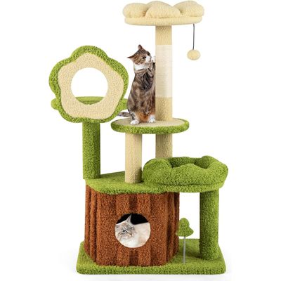 Giantex Arbre à Chat 100 CM,6 Niveaux,Niche en Forme Chicot,Perchoir Pétale