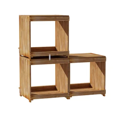 BINGOPAW Nichoirs à poules à 3 compartiments en bois pour poules pondeuses