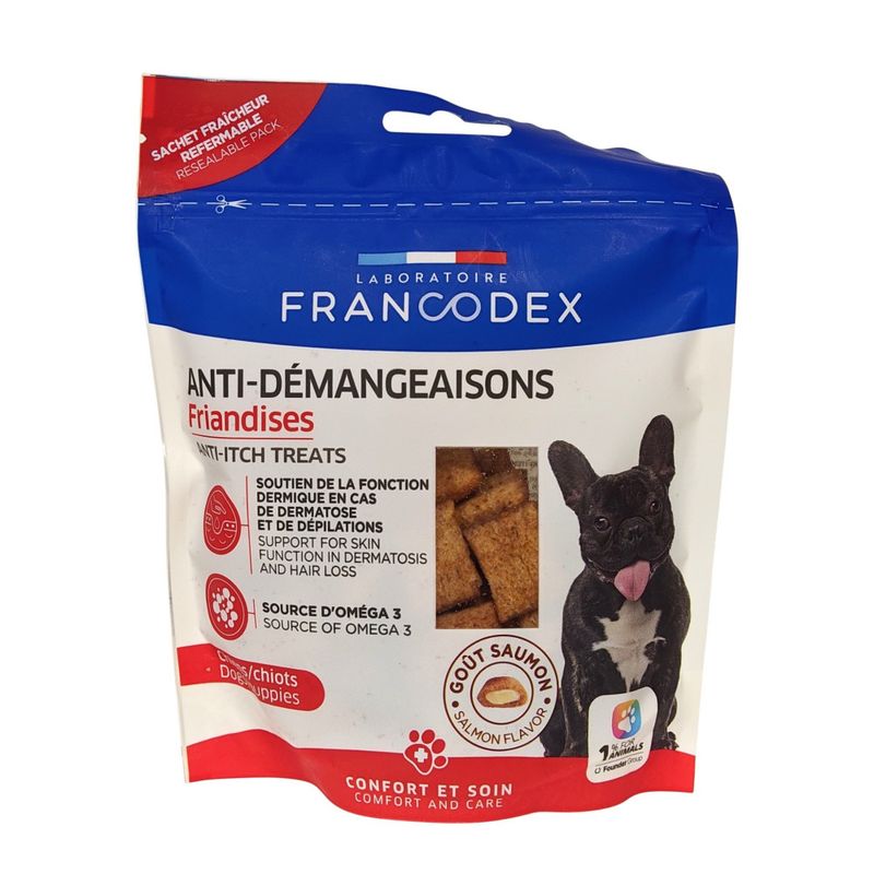 Francodex - Friandises Anti-Démangeaisons 75 g pour chiens et chiots.