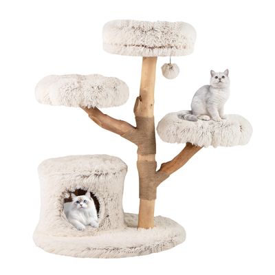 Giantex Kletterbaum Mit Höhle Blumenplattformen Sisal Und Spielball