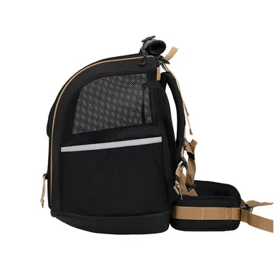 Grand sac à dos de transport 3-en-1 pour chien Champion - Noir de jais