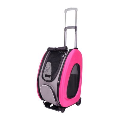 Sac de transport multifonction à roulettes Eva Pet - Rose vif