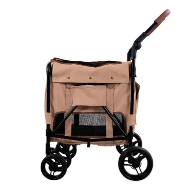 Poussette double entrée Gentle Giant pour chiens jusqu'à 25 kg - Pêche