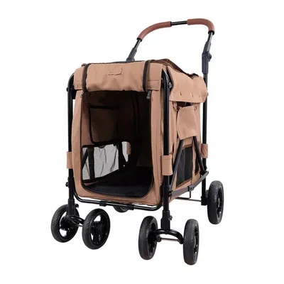 Poussette double entrée Gentle Giant pour chiens jusqu'à 25 kg - Pêche