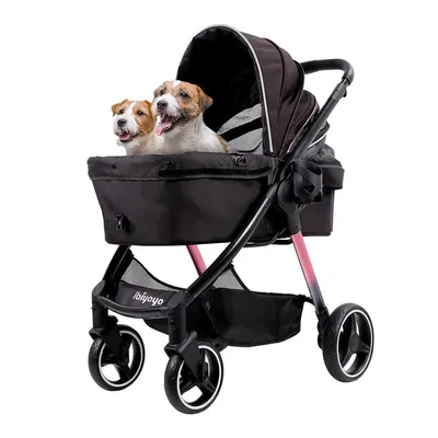 Poussette rétro luxe pour animaux jusqu'à 30 kg – Prism Black