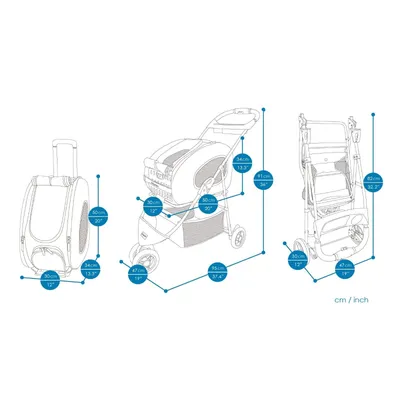 Sac de transport et poussette 5 en 1 pour animaux de compagnie - Bleu