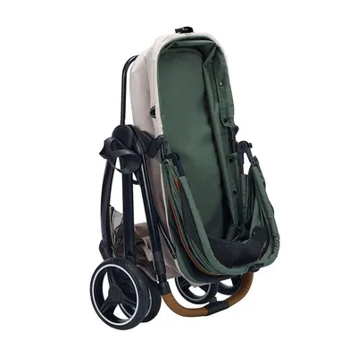 Poussette pliable rétro de luxe pour animaux jusqu'à 30 kg - Soft Sage