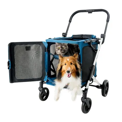 Poussette pliable et cage BigBuddy 2 en 1 - Camel