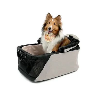 Poussette amovible pour chien et siège auto pour animaux - Taupe