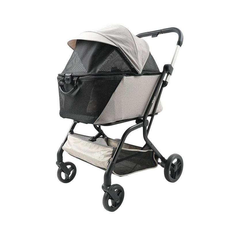 Poussette amovible pour chien et siège auto pour animaux - Taupe