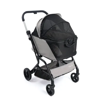 Poussette amovible pour chien et siège auto pour animaux - Taupe