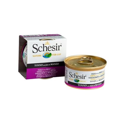 SCHESIR - Pâtée en gelée thon/boeuf chat (boite 85g) - SCHESIR